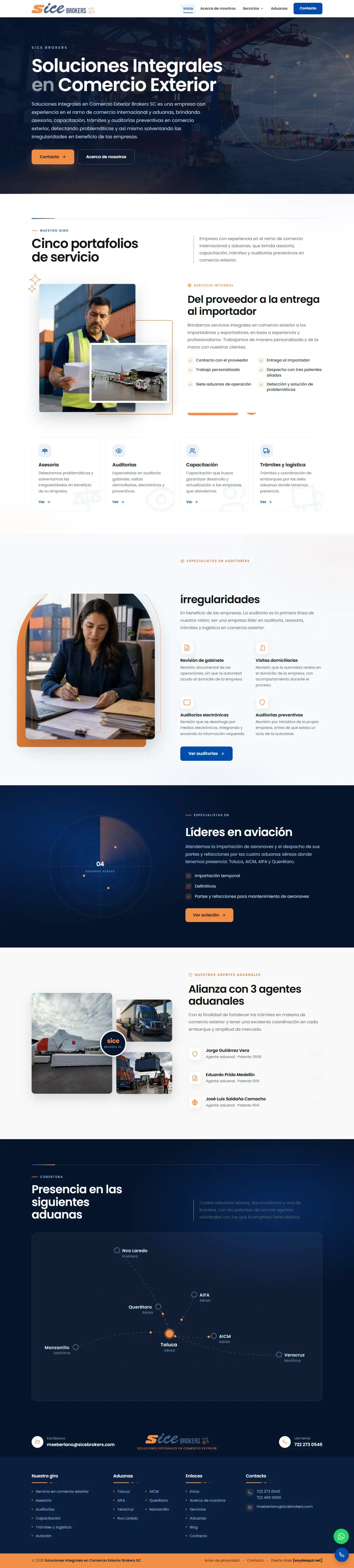 Página web de SICE Brokers hecha por Geitec