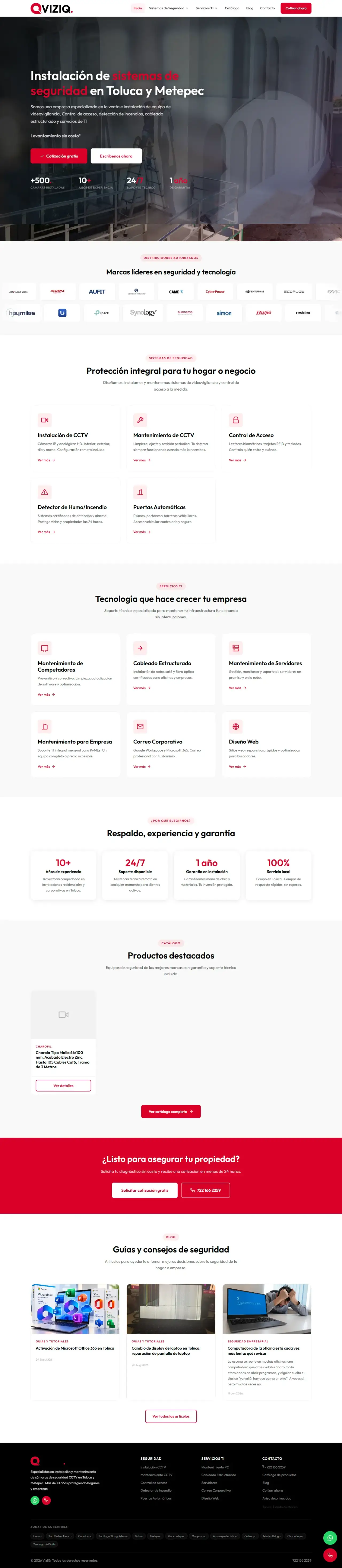 Página web de VizIQ hecha por Geitec