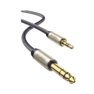 Cable Audio Estéreo 3.5mm (1/8″) TRS a 6.35mm (1/4″) TS / 1 Metro / Audio de Hi-Fi / Trenza de Nylon / Blindaje Múltiple / Caja de Aleación Zinc / Núcleo de Cobre Puro / Compatibilidad Universal