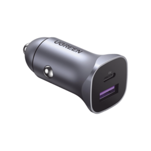 Cargador de Auto 30W | 2 Puertos USB-A y USB-C | Carga Rápida | Compatible con Vehículos de 12 y 24 VCD | PD3.0, QC4.0, SCP, PPS | Indicador Led | Diseño Compacto | Chip Inteligente | Caja de Aluminio.