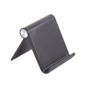 Soporte de Escritorio  para Teléfono Celular / Ajustable de 0° a 100° / Goma Antiarañazos / Antideslizante / Amplia Compatibilidad con dispositivos de 4» a 7.9» / Plegable / ABS / Color Negro