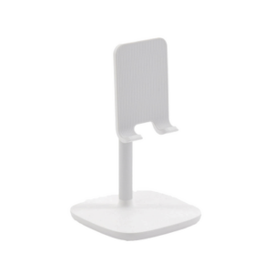 Soporte para Telefono Celular & Tablet / Ajustable de 5° a 45° / Base Antideslizante / Proteccion de Silicona / ABS / Amplia Compatibilidad con dispositivos de 4» a 7.9» / Color Blanco