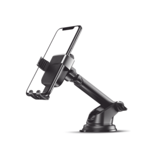 Soporte de Celular para Automóvil con Ventosa / Diseño de Sujecion en Triangulo / Ajustable 270° / Rotable / Estirable / Amplia Compatibilidad con dispositivos de 4» a 7» / Color Negro