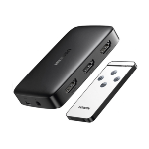 Conmutador HDMI 3X1 / 3 Puertos de entrada – 1 Puerto de Salida / Control Remoto / Resolución 4K@30Hz / 3D / Receptor de Infrarrojos / Transmisión Estable / Incluye Cable Micro USB para Alimentacion.