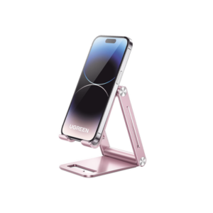 Soporte para Teléfono Celular de Aluminio / Angulo Ajustable / Amplia Compatibilidad con dispositivos de 4.7» a 7.9» / Antideslizante / Antiarañazos / Plegable / Color Rosa
