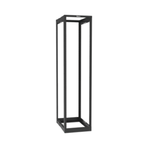 Rack de Cuatro Postes Estándar de 19″, Rieles Roscados #12-24, Profundidad Ajustable de 23 a 42 in, 45 Unidades de Rack, Color Negro
