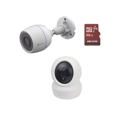 C6NCSH3C KM1 p Kit de cámaras WiFi / Incluye 1 pieza C6N Para Uso en Interior / 1 pieza CS-H3C Para Uso en Exterior / 1 PZA Micro SD HS-TF-E1/32G / Detección de Movimiento / Notificaciones Instantáneas Kit de cámaras WiFi / Incluye 1 pieza C6N Para Uso en Interior / 1 pieza CS-H3C Para Uso en Exterior / 1 PZA Micro SD HS-TF-E1/32G / Detección de Movimiento / Notificaciones Instantáneas