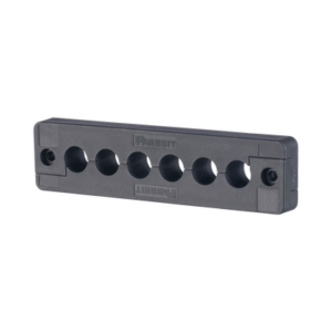 Pasacables  de 6 Orificios en Línea 4.41″ X 0.67″ IP65,  para Cables Terminados, Color Negro