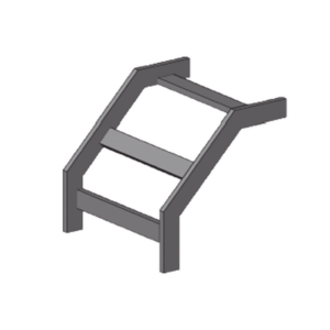Curva vertical exterior epoxica para charola tubular de 12″ de ancho, incluye cople y tornillería