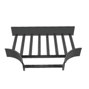 Derivación «T» Horizontal de Aluminio Perfil Z / Peralte 3 1/4″ / Ancho 12″/ Radio 8″ / Incluye Tornillería