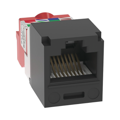 CJ5E88TBL p Conector Jack RJ45 Estilo T, Mini-Com, Categoría 5e, de 8 posiciones y 8 cables, Color Negro Conector Jack RJ45 Estilo T, Mini-Com, Categoría 5e, de 8 posiciones y 8 cables, Color Negro