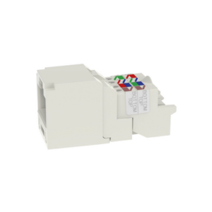Conector Jack RJ45 Estilo TP, Mini-Com, Categoría 6, de 8 posiciones y 8 cables, Color Blanco Mate