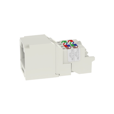 CJ688TPIW p Conector Jack RJ45 Estilo TP, Mini-Com, Categoría 6, de 8 posiciones y 8 cables, Color Blanco Mate Conector Jack RJ45 Estilo TP, Mini-Com, Categoría 6, de 8 posiciones y 8 cables, Color Blanco Mate