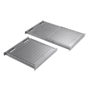 Charola Ventilada de Instalación sin Herramienta, Para Rack o Gabinetes de 4 Postes, Ajustable de 900 a 1200 mm de Profundidad, De Acero, Color Negro