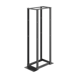 Rack de Cuatro Postes Estándar de 19″, Rieles Numerados y Roscados #12-24, Profundidad Ajustable de 450 a 1050 mm, 45 Unidades de Rack, Color Negro