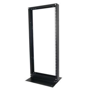 Rack de 2 Postes, Estándar 19″, 24 Unidades, Fabricado en Acero, Base «L» para Anclar a Piso.