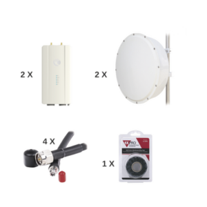 Enlace completo de 2 radios FORCE400C con antenas TXP-4965-30PB2-KIT (30 dBi), rango de frecuencia extendida (4.9 a 6.2 GHz)