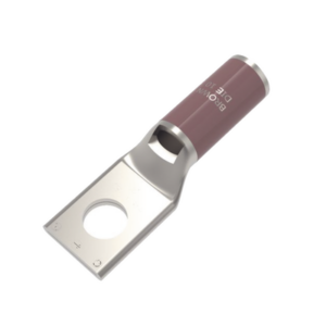 Zapata Terminal de Compresión de Cobre Electrolítico Estañado de Cañón Corto para Tornillo de 1/2″ y Calibre 2 AWG.