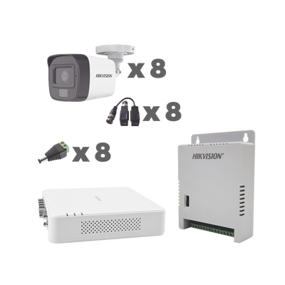 KH1080P8BFH p KIT TurboHD 1080p / DVR 8 Canales con audio por coaxitron / 8 Cámaras con Micrófono Integrado 101° Visión/ luz blanca + IR visión nocturna / Transceptores / Conectores / Fuente de Poder Profesional KIT TurboHD 1080p / DVR 8 Canales con audio por coaxitron / 8 Cámaras con Micrófono Integrado 101° Visión/ luz blanca + IR visión nocturna / Transceptores / Conectores / Fuente de Poder Profesional