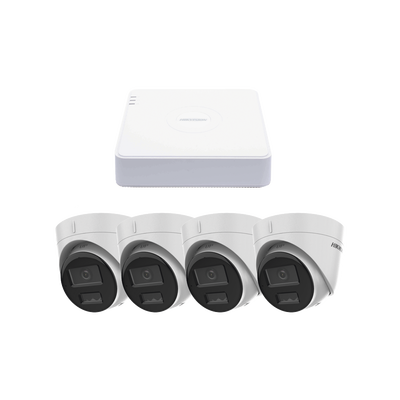 KIPCV2M 4T p Kit IP 1080p (2 Megapixel) / NVR de 4 Canales con 4 Puertos PoE / 4 Cámaras IP Turret con Micrófono Integrado / ColorVu y ACUSENSE Lite Kit IP 1080p (2 Megapixel) / NVR de 4 Canales con 4 Puertos PoE / 4 Cámaras IP Turret con Micrófono Integrado / ColorVu y ACUSENSE Lite