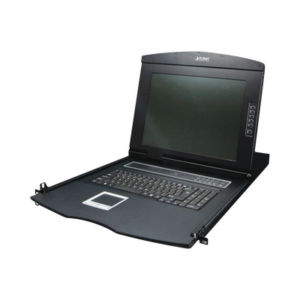 Switch KVM con Monitor de 17″con Teclado y Trackpad para Rack de 1U de Cuatro Postes, 8 Puertos VGA Para Acceder y Controlar Hasta 8 Computadoras Desde una Sola Consola