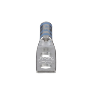 Terminal doble Ojillo de 1/4″ para cable 6 AWG, ángulo recto, Espacio entre Orificios 16mm.