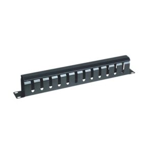 Organizador de Cables Horizontal de 1U para Rack de 19″ con Cubierta Metálica
