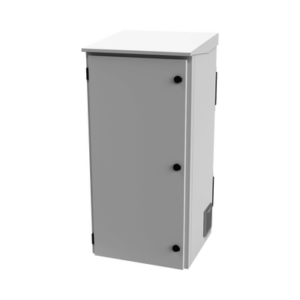 Gabinete de Exterior con Rack de 19″ de 24U con Ventiladores y Termostato (Montaje a poste o torre se vende por separado).