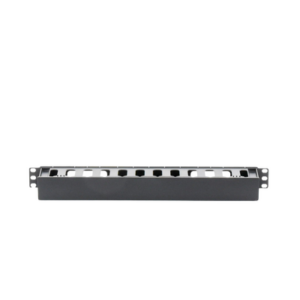 Organizador de Cables Horizontal de 1U para Rack de 19″, Fabricado en Polímero Resistente a Deformaciones y Rayones