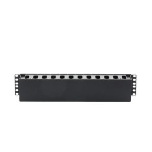 Organizador de Cables Horizontal de 2U para Rack de 19″, Fabricado en Polímero Resistente a Deformaciones y Rayones