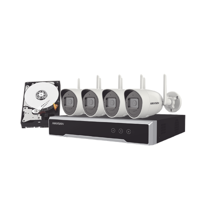 NK44W0H1TWDD p Kit IP Inalámbrico 4 Megapixel / NVR 4 Canales / 4 Cámaras Bala para Exterior / 1 HDD de 1 TB / Modo Repetidor Kit IP Inalámbrico 4 Megapixel / NVR 4 Canales / 4 Cámaras Bala para Exterior / 1 HDD de 1 TB / Modo Repetidor