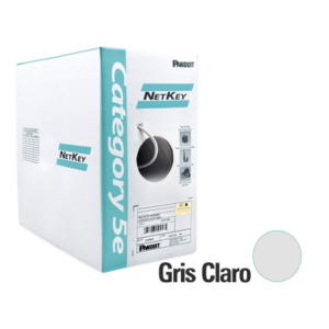 Bobina de Cable UTP 305 m. de Cobre, NetKey, Gris Claro, Categoría 5e (24 AWG), Riser (CMR), de 4 pares