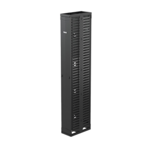 Organizador Vertical PatchRunner™, Doble (Frontal y Posterior), Para Rack Abierto de 45 Unidades, 10in de Ancho, Color Negro
