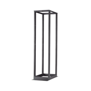 Rack de Cuatro Postes Estándar de 19″, Rieles Numerados y Roscados #12-24, Profundidad Máxima de 23 in, 45 Unidades de Rack, Color Negro