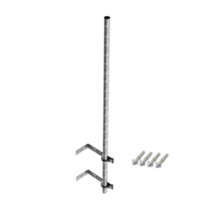 Mástil de 3 m de 1-1/4″ diámetro ced. 30 con Herrajes para Sujeción a Pared.