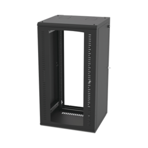 Gabinete Abatible de Pared (Con Marco Trasero) con Rack 19″ de 24 Unidades. Ventana de Cristal Templado.