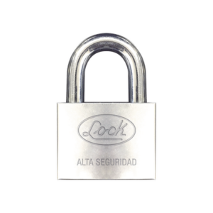 Candado de hierro alta seguridad con llave de disco/ Acabado Cromado/ Llaves Abloy/ Medida de Horquilla 34 mm.