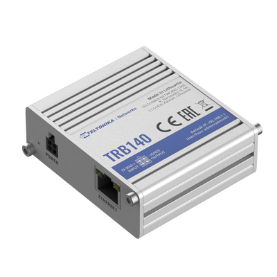 TRB140 p Router Industrial LTE 4G, con 1 puerto Ethernet 10/100/1000Mbps Gigabit Router Industrial LTE 4G, con 1 puerto Ethernet 10/100/1000Mbps Gigabit