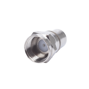 Conector F Macho, Plegable con PIN para Cable RG-6, Cuerpo de Bronce Niquelado.