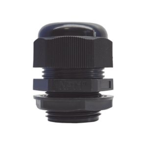 Conector Plástico Negro Tipo Glándula para Rosca NPT 1″