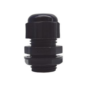Conector Plástico Negro Tipo Glándula para Rosca NPT 1/2″