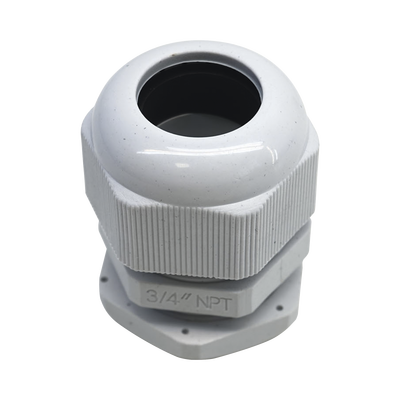 TXGPG34N p Conector Plástico Blanco Tipo Glándula para Rosca NPT 3/4" Conector Plástico Blanco Tipo Glándula para Rosca NPT 3/4"