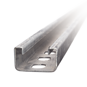 Unicanal perforado 4×2, 3000 mm, con acabado Electro Zinc