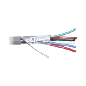 Bobina de 305 metros de cable 8 conductores, 22 AWG, tipo CMR, de color gris para aplicaciones en Alarmas de intrusión /Control de acceso/Interfonos y TV porteros/Automatización/Audio y Voceo.